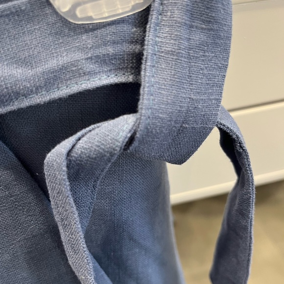 (S) Linen Wrap Skirt, Knee Length Circle Skirt - Picture 4 of 12